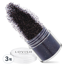 러비쉬 프리미엄 네일 글리터 10g, LVS-041 미드나잇블랙, 3개