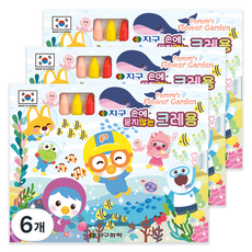 GLOBE CHEMICAL Pororo不沾手蠟筆, 24 種顏色, 6個