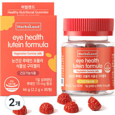 허벌랜드 눈 건강 루테인 포뮬러 식물성 구미 젤리, 30정, 2개