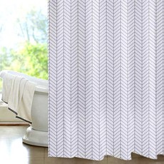 comet 箭羽紋防水浴簾, 1個, 白色系