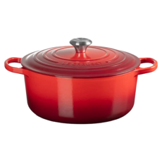 LE CREUSET 圓型鑄鐵鍋 黑頭, 20cm, 櫻桃紅, 1個