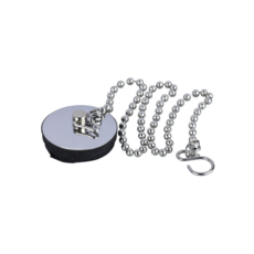 通用型浴缸水塞組, 附珠鍊，直徑41.5-43.5mm, 直徑4.5cm, 黑色