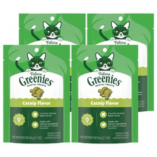 Greenies 健綠 貓咪潔牙餅, 2.1oz, 4個, 舒壓貓薄荷