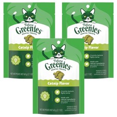 Greenies 健綠 貓咪潔牙餅, 2.1oz, 3個, 舒壓貓薄荷
