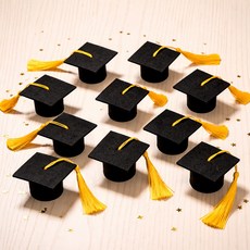 PARTYSHOW 迷你學士帽裝飾模型, 黃色, 10個