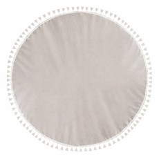 Homely Zakka 輕奢美學純色圓桌巾, 120cm, 吊穗邊麻灰, 1條