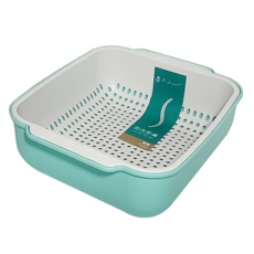 小柏克金雙層蔬果盆 瀝水籃, 顏色隨機, 2入