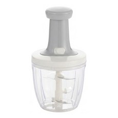 YOSHIKAWA 吉川 推壓式食物處理器 1L 輕鬆按壓 快速處理食材 透明容器設計 5005175 白 透明色, 白,透明色