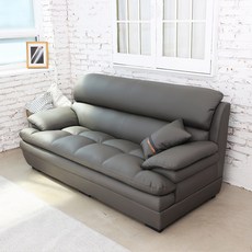 REVE 린즈 3인용 가죽소파 방문설치, 머드그레이