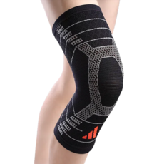 adidas 愛迪達 wucht P3高機能3D立體針織加強型彈性運動護膝, 1個, 黑色 + 灰色