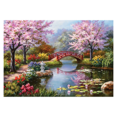 創彩 5D 鑽石畫 30*40cm, 櫻花道路, 1組