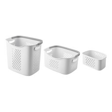 小麥購物 家用髒衣籃 大 + 中 + 內衣籃 L1286, 灰白色