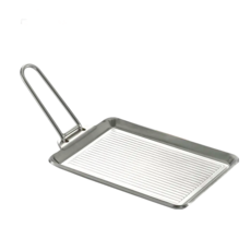 Campingmoon 柯曼 加厚不鏽鋼平底煎盤 附收納袋 DO-21 21 x 14 x 12.5cm 930g, 1個