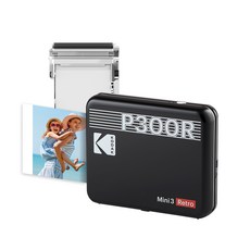 KODAK 柯達 Mini 3 復古相片印表機+8張相紙匣, P300, 黑色