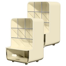 Kohimo抽屜式書桌收納盒桌上型置物架 4W214, 黃色, 2個