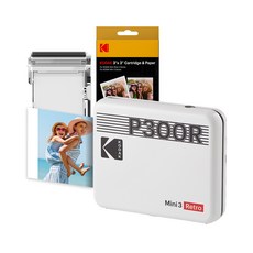 KODAK 柯達 Mini 3 復古相片打印機 相片沖印機 相紙匣 38張, 白色, P300R