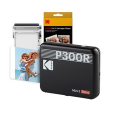 KODAK 柯達 Mini 3 復古相片打印機 相片沖印機 相紙匣 38張, 黑色, P300R