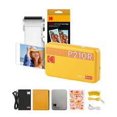 KODAK 柯達 Mini 2復古照片打印機 P210R+底片+配件組, 黃色, P210R