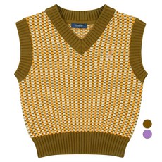KANGOL KIDS 兒童格紋針織背心 OD 0002