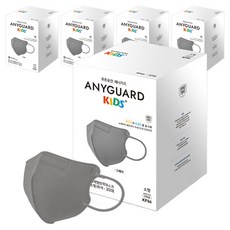 ANYGUARD 童款立體C型口罩 KF94 S號, 30片, 5盒, 灰色