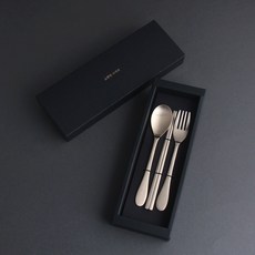 Inspoon Bangjja Yugi 韓國傳統黃銅兒童湯匙叉子筷子3件組, 單一顏色, 1套, 湯匙+叉子+筷子+收納盒