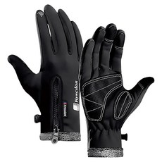 KyNCILOR 機車防風手套 防潑水保暖 靈敏觸屏 加厚, XL, 黑色