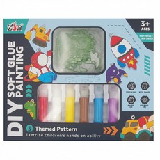 OhBabyLaugh 免烤膠畫 A3 恐龍款 3歲以上, 綠色, 1盒