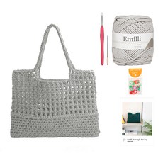 Yarna DIY針織背包組, 12淺灰色, 1套