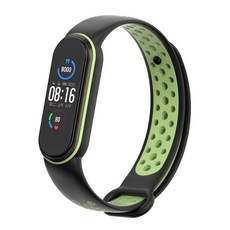 NUART 小米第5/6/7代矽膠智慧型錶帶, 單品, 黑色霓虹燈