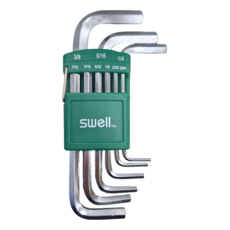 swell 雙邊抽短 六角扳手 9支組 076-24AS 5/64~3/8", 1組