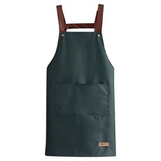 cofv 廚房咖啡廳生活防水舒適圍裙, 1個, 綠色