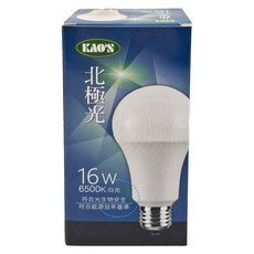 KAO'S 高氏 北極光球泡 16W 白光 E27燈頭, 1個