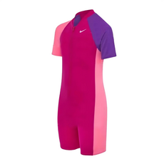 NIKE 耐吉 SWIM COLOR BLOCK 女孩四角連身泳裝 適齡9~10歲 + 適用身高138~150cm
