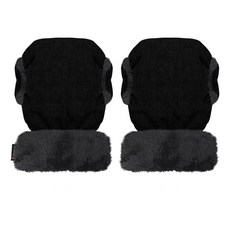 Manito 可拆式舒適混色防風保暖推車手套, Black/Black, 1雙