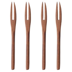 NICOTT 木製下午茶叉, 木頭色, 4支