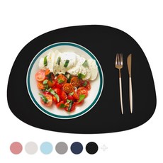 소이믹스 블링 조약돌 방수 가죽 테이블 매트, 블랙, 42 x 32cm, 1개