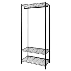 dayneeds 日需百備 輕型 烤漆三層單桿衣櫥, 黑色