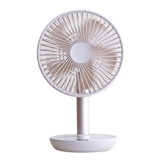 Lumena USB 桌上擺頭風扇 5葉片斜線循環結構 TYPE-C 充電孔, FAN STAND3Z, 玫瑰白