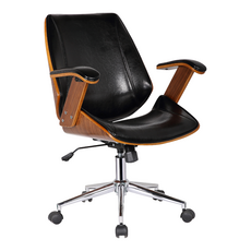 E-home Noah諾亞曲木扶手電腦椅 SKC012A-blk, 黑色