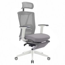 E-home Falsita 法希塔意式高階底盤半網含腳凳人體工學電腦椅 YUE008A-gry, 灰色