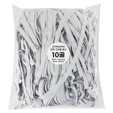 JSTrading 10骨扁平鬆緊帶/彈性褲腰帶, 白色, 1包