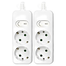 DaJOa 安全開關2孔延長線, 2個, 單一顏色, 1.5m