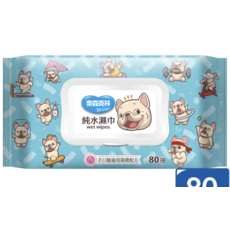 奈森克林 一神家族純水濕巾 掀蓋, 80張, 1包
