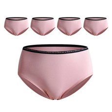 올리비아바비 프리티 에어로쿨 파스텔 로고 미디팬티 컬러 5매입