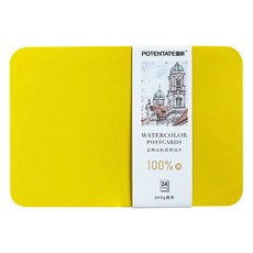 POTENTATE 遵爵 全棉明信片鐵盒水彩紙 藝術家級 粗紋 300g 24張, 1盒