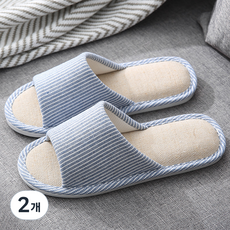 ARYKO 緩衝條紋客廳室內拖鞋, 2個, 藍色