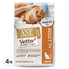 ANF 베터플러스 캣 기능성 사료 에이징 7+, 어덜트, 1.2kg, 4개
