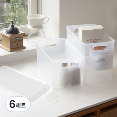 Im Home Living 置物收納盒 1號 白色, 透明, 6組