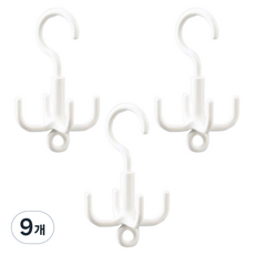 딜리 360도 회전식 잡화걸이, 화이트, 9개