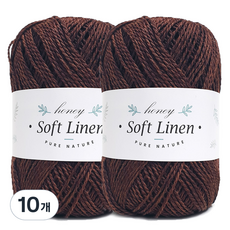 니뜨 소프트 린넨 뜨개실 70g, 309 코코아, 10개